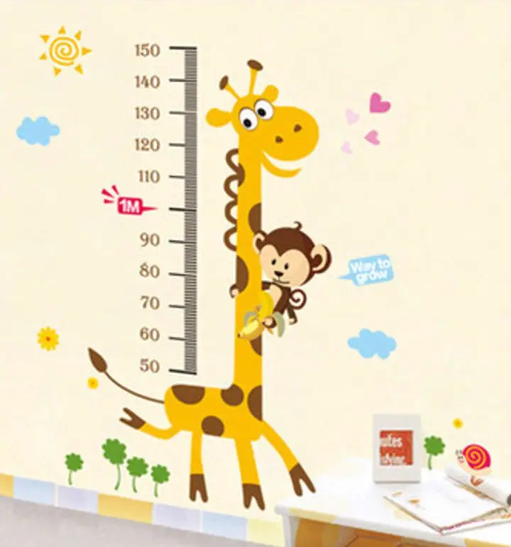 Decals Design StickersKart Wall Stickers Kids Giraffe Height Chart Removable Large Vinyl
