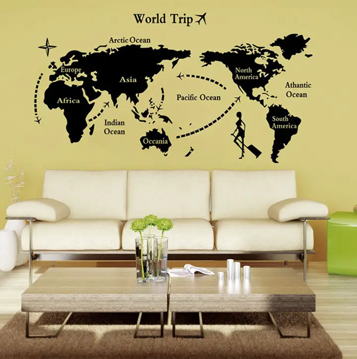 Decals Design 'World Map' Wall Sticker