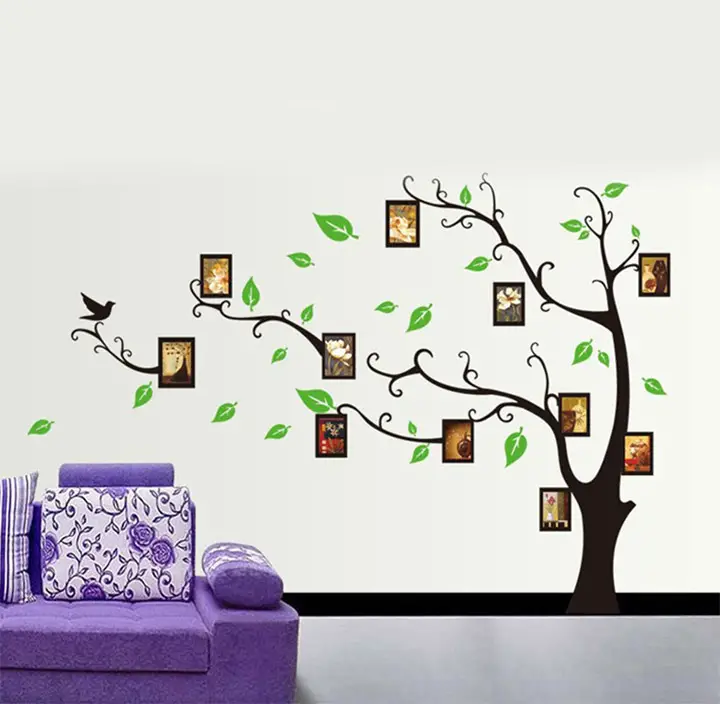 decorative tree wall stickers with photo frames