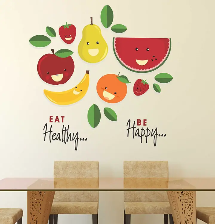 'Eat Healthy Be Happy' Wall Sticker