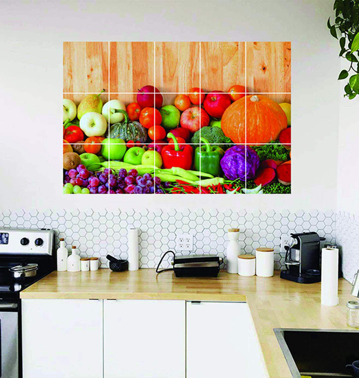 Fresh Fruits and Vegetables Wallpaper/Wall Stickers for Kitchen