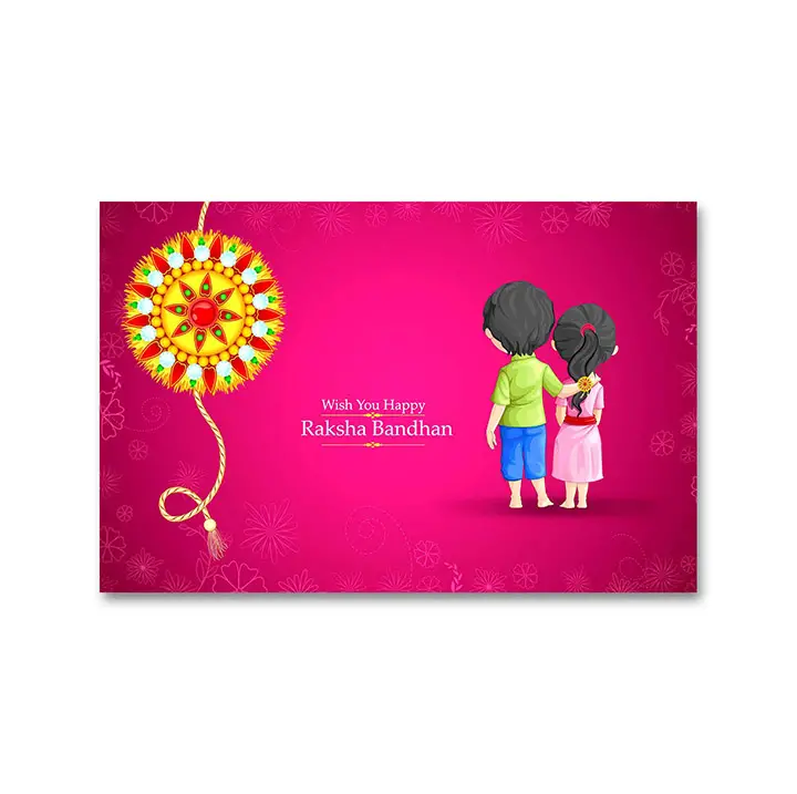 Happy Raksha Bandhan - Brother and Sister Alone Rakhi Stickers