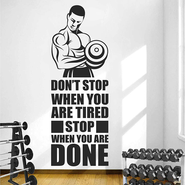 stickme gym fitness bodybuilding wall sticker