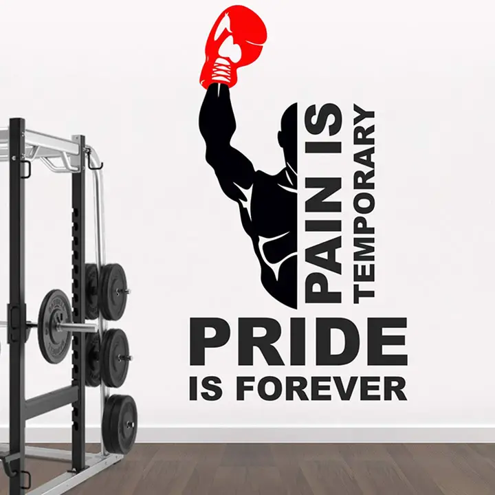 rawpockets 'eat sleep train repeat gym quote' wall sticker