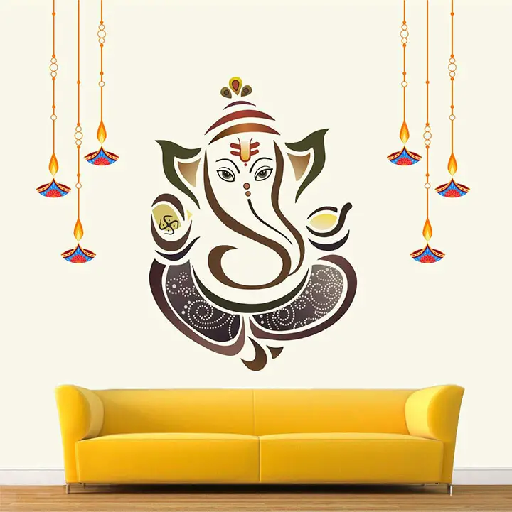 StickMe 'Shree Ganesh - Ganesha - Ganpathi Colorful Wall Sticker