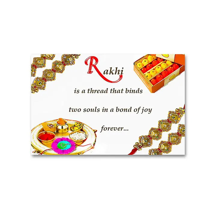 Sweets with a Wonderful Quote in the Stockers - Rakhi Sticker Posters