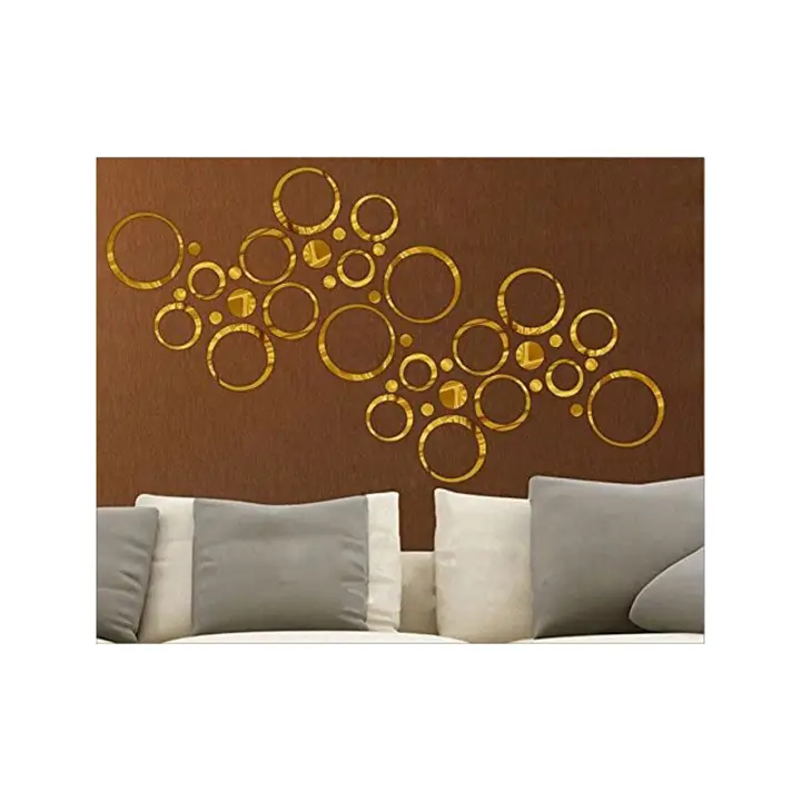 Wall1ders - 40 Rings Seven Size Golden 3D Acrylic Stickers