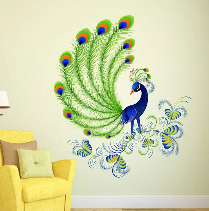 Wallstick 'Beautiful Peacock' Wall Sticker