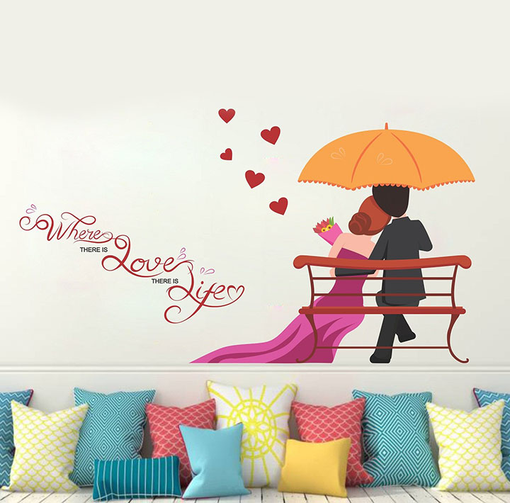 Wallstick 'Love Couples with Quotes' Wall Sticker