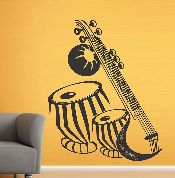 wallstick 'musical instruments' wall sticker