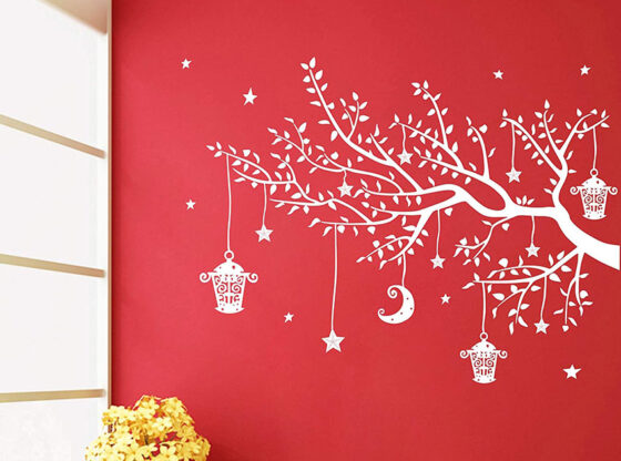 white tree wall stickers