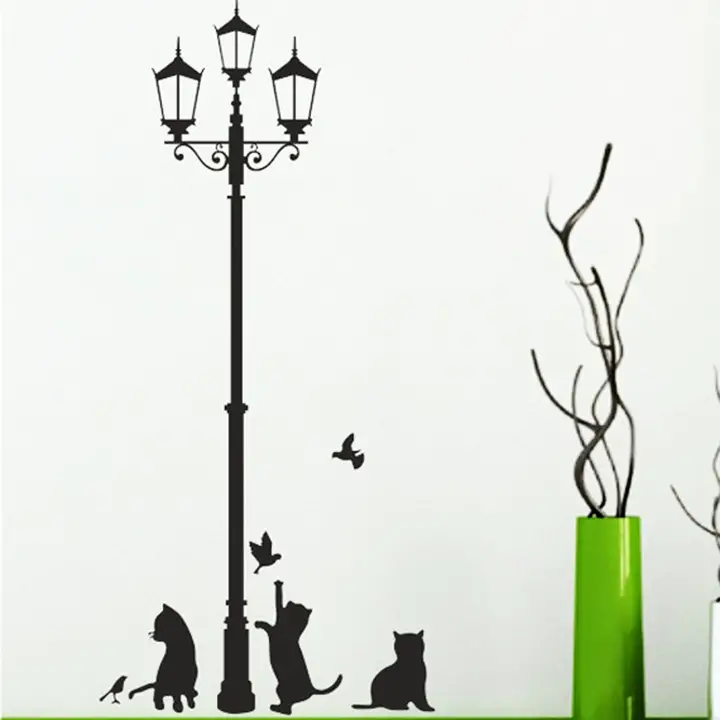 ancient lamp and cats wall sticker