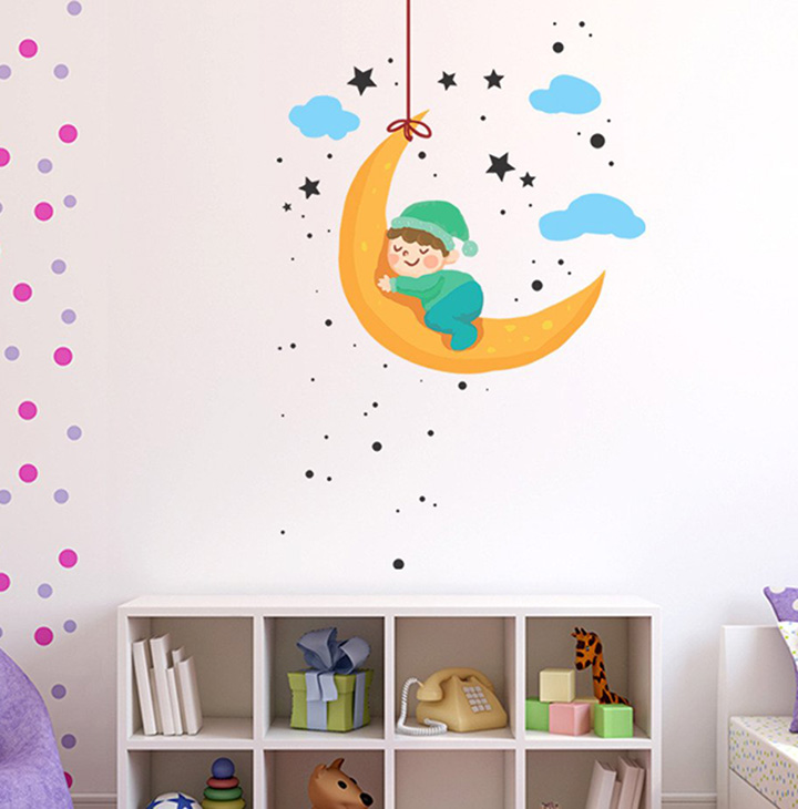 baby moon and stars' wall sticker