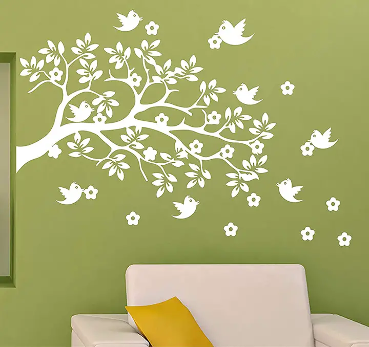 bird on white tree wall decal for dark walls wall sticker