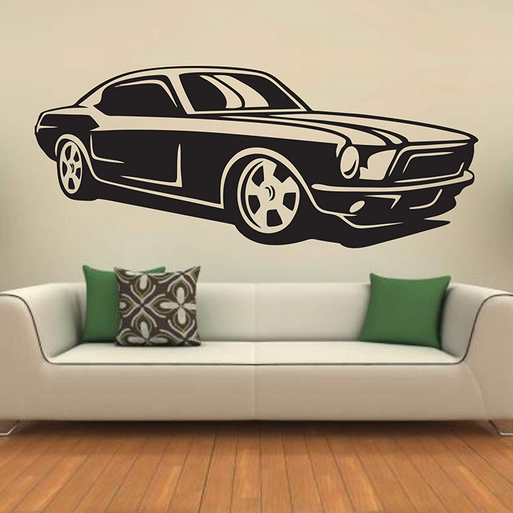 classic - muscle - racing - car - creative - colorful - wall sticker'