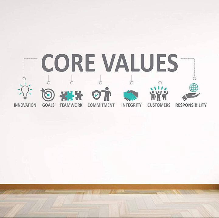 core values - office quotes wall tile fridge sticker