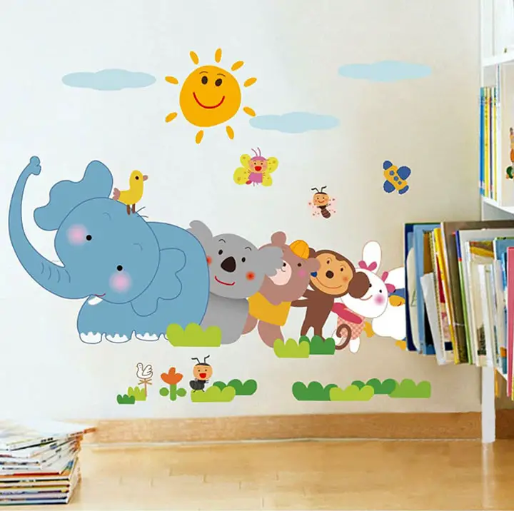 decals design 'jungle cartoon cute animals' wall sticker