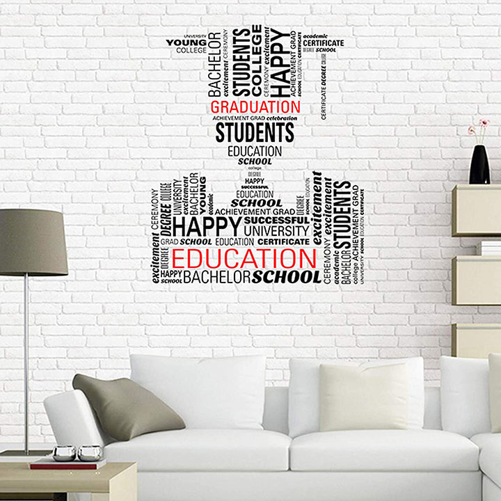 educational quote wall sticker for study room, school
