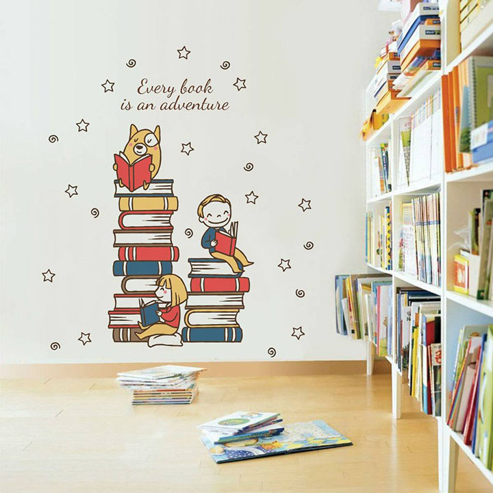 every book is an adventure quote' wall sticker