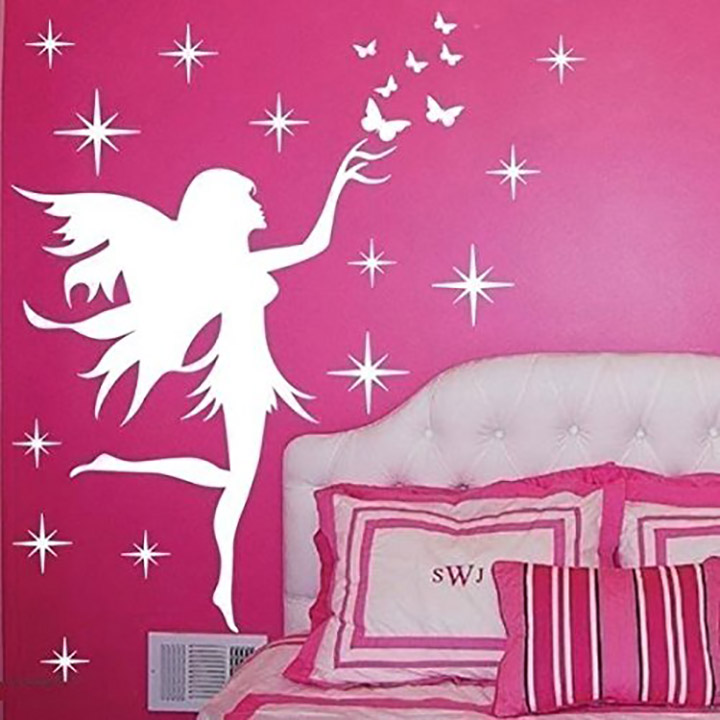 fairy angel wall stickers - white