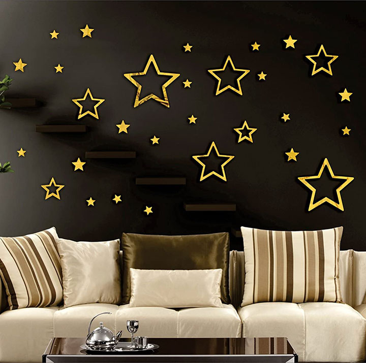 golden star wall sticker