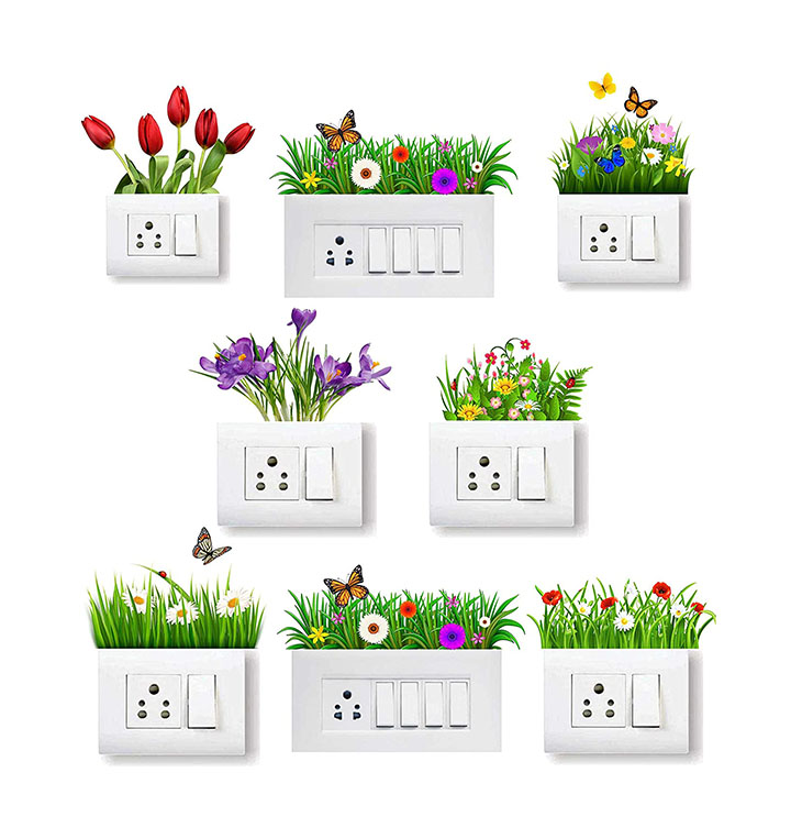 grass wall stickers for switch board wall sticker