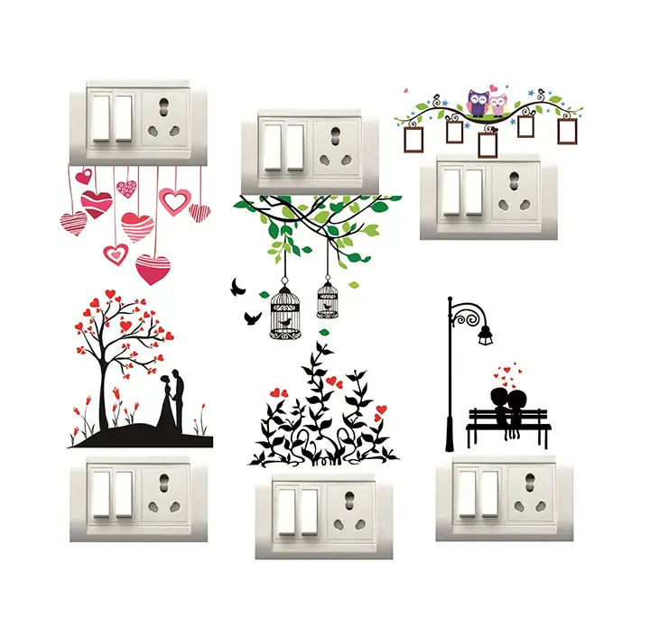 heart and trees switchboard wall sticker