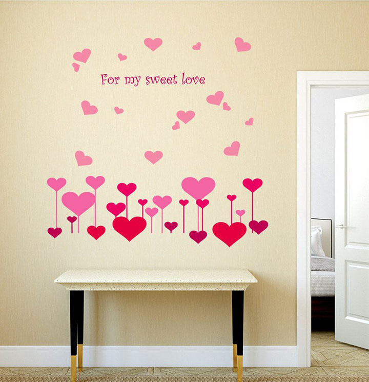 hearts for my sweet love wall sticker