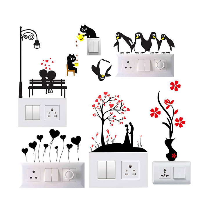 little penguins and park switch board wall sticker