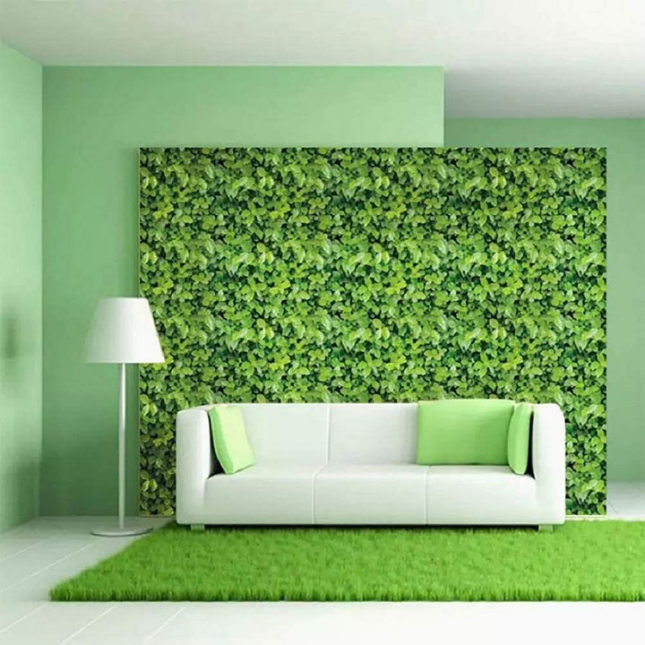 modern green garden leaves wallpaper, 3d wall poster, wall sticker