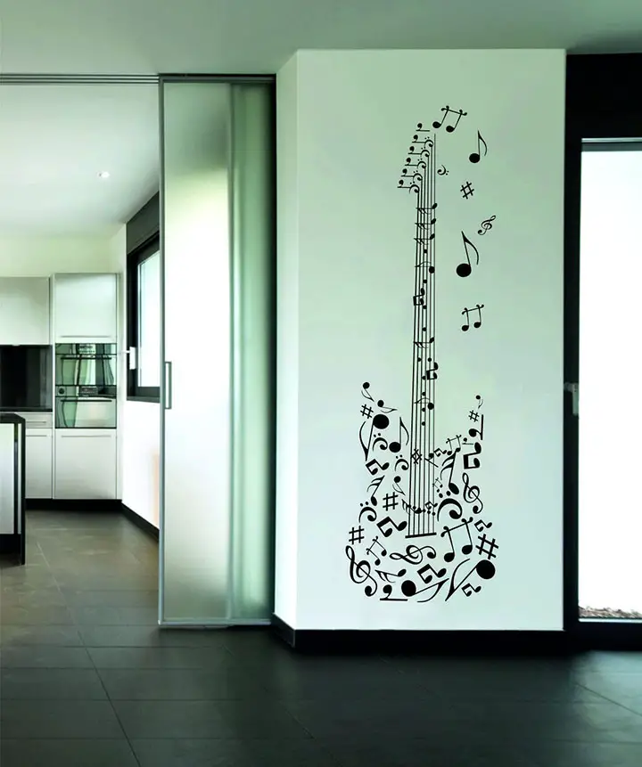 rawpockets musical guitar' wall sticker