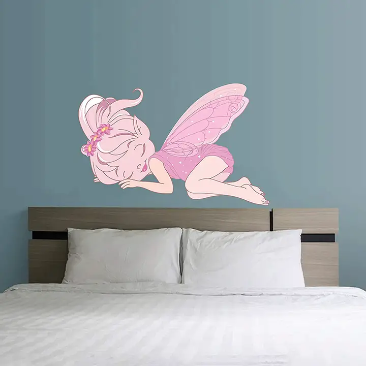 sleeping fairy butterfly wall stickers