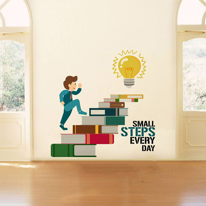 'small steps every day motivation quote' wall sticker