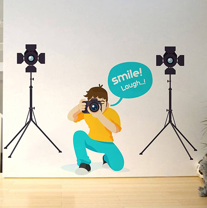 'smile and laugh creative' wall sticker