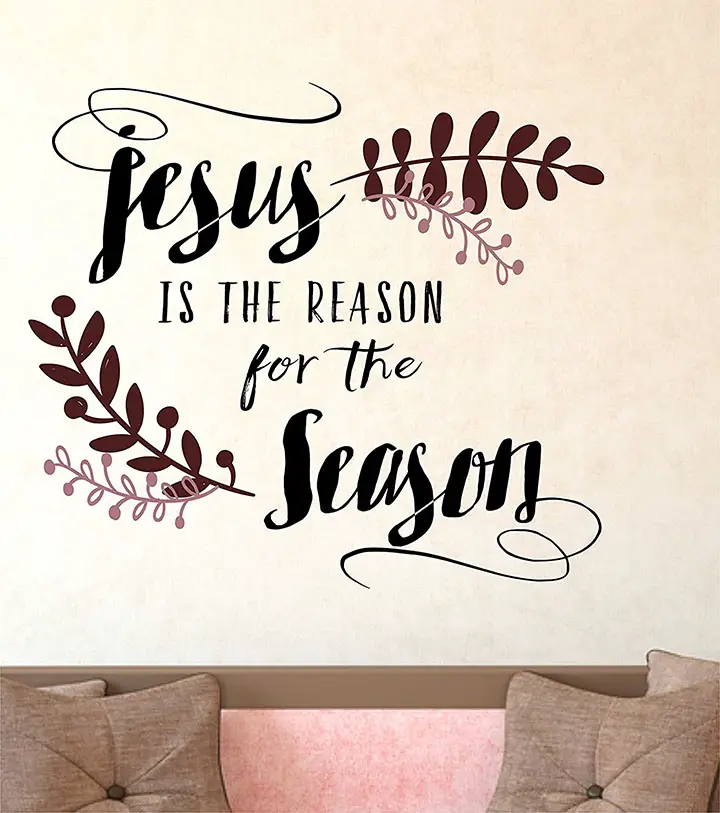 spiritual jesus quotes with leafy background wall sticker