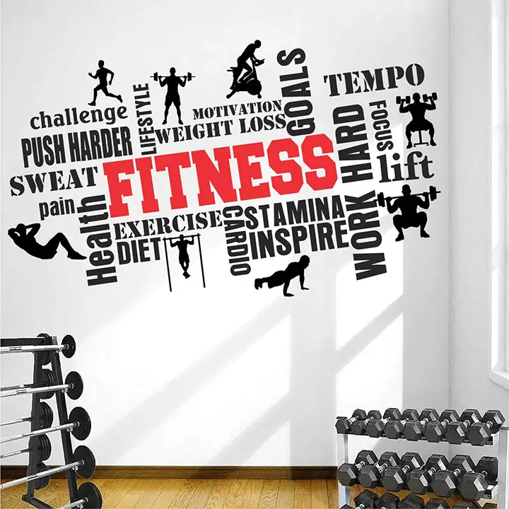 stickme paper gym fitness bodybuilding wall sticker