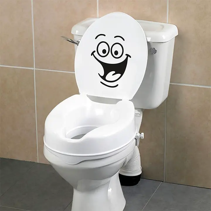 'toilet funny smiling' sticker black colour