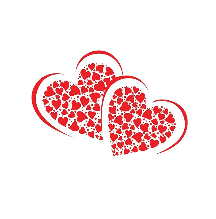 two hearts romance wall sticker