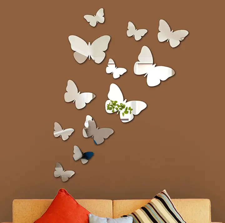 3D Acrylic Mirrors Wall Sticker For a Modern Look