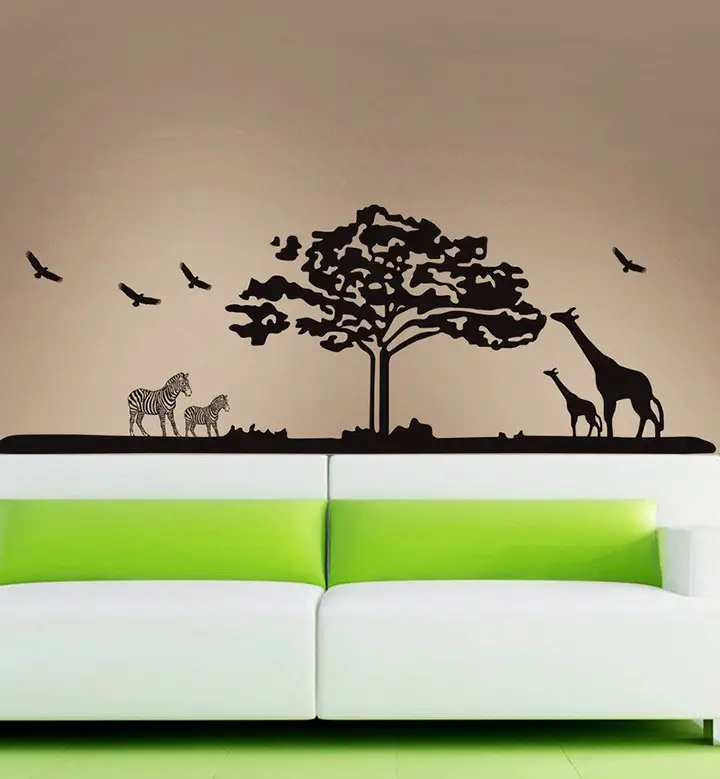 african style jungle wall stickers