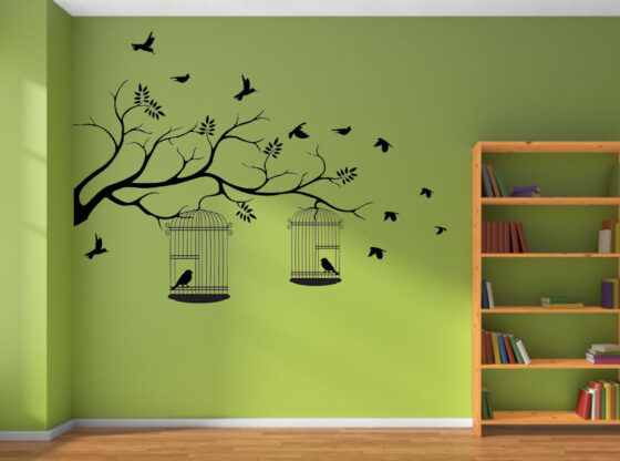 bird cage wall stickers