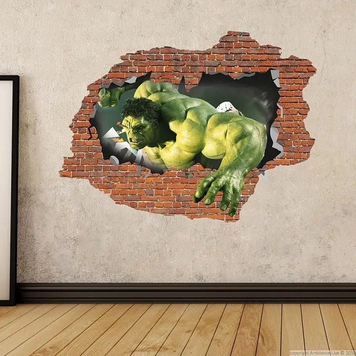 brick hulk - 3d art wall stickers