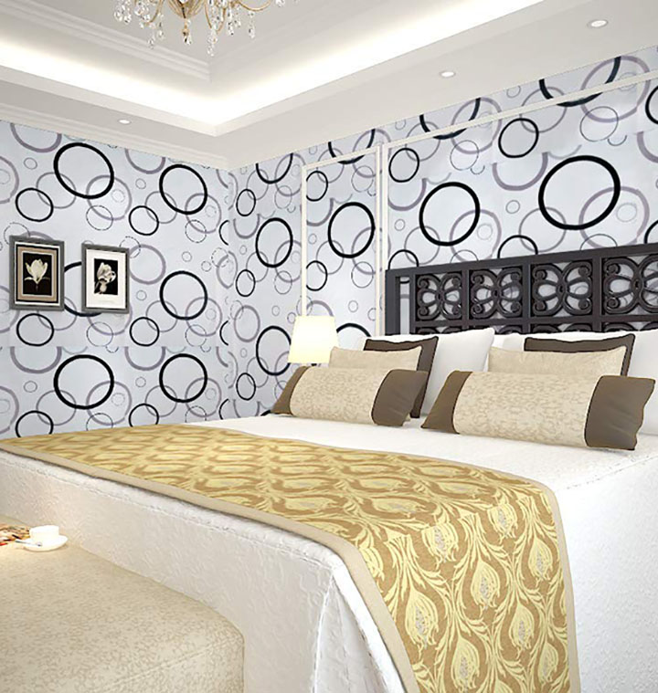 circle with black and white combination wall sticker