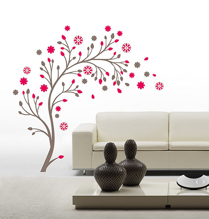 Decals Design 'Beautiful Magic Tree with Flowers' Wall Sticker