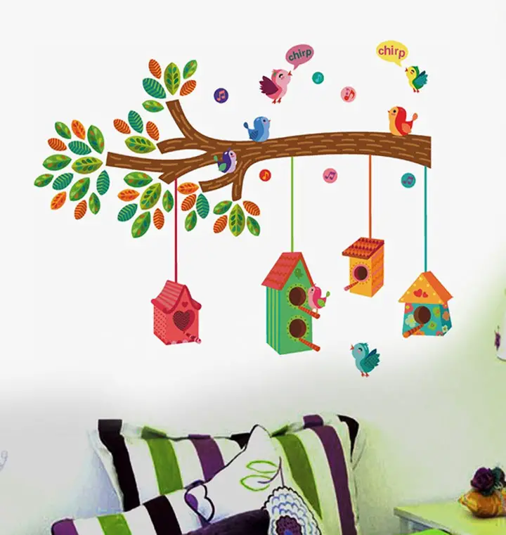 Decals Design ' Bird House on a Branch' Wall Sticker