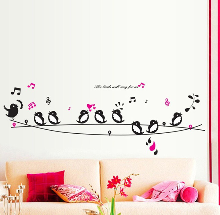 Decals Design 'Cute Singing Birds' Wall Sticker