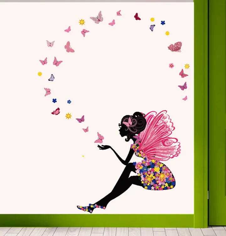 Decals Design 'Fairy with Butterflies' Wall Sticker