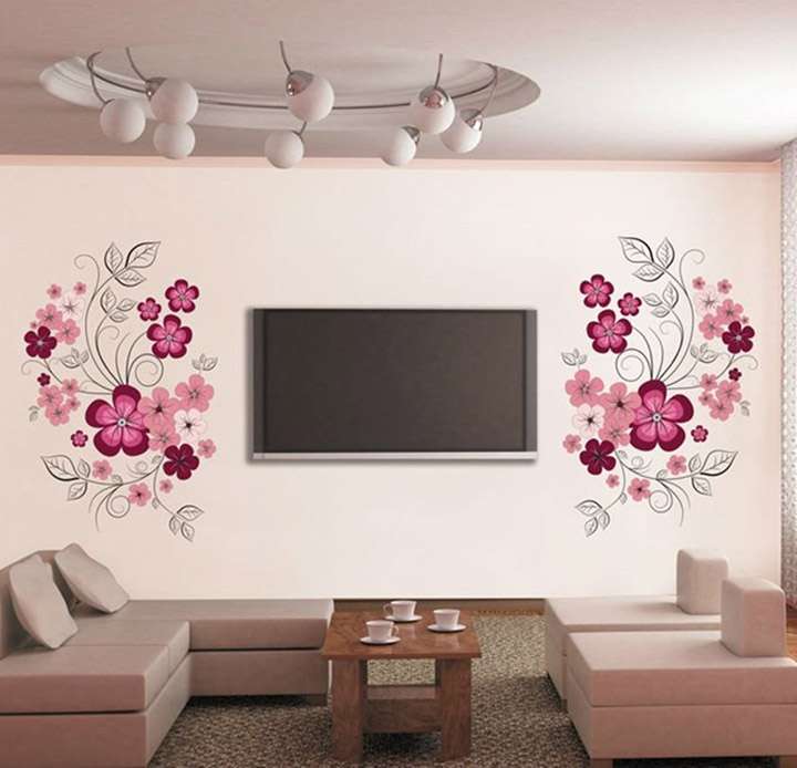 Decals Design 'Flowers with Vine' Wall Sticker