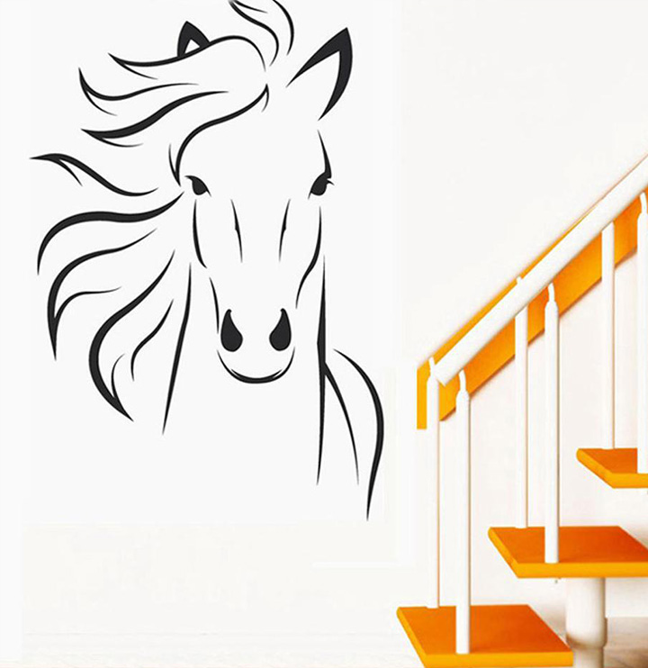 decals design 'horse sketch' wall stickers