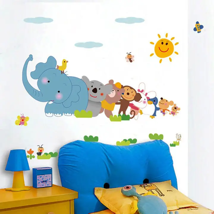 Decals Design 'Jungle Cartoon Cute Animals' Wall Sticker